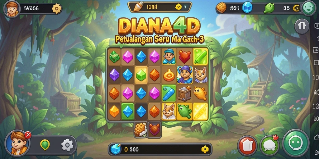 Gameplay seru DIANA4D dengan kombinasi batu permata.
