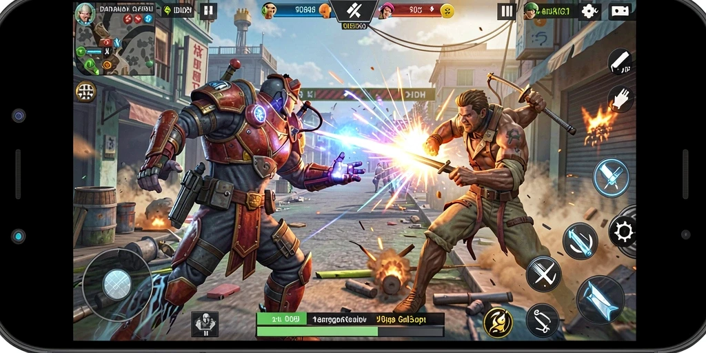 Screenshot utama ID098 menampilkan gameplay aksion yang mendebarkan.