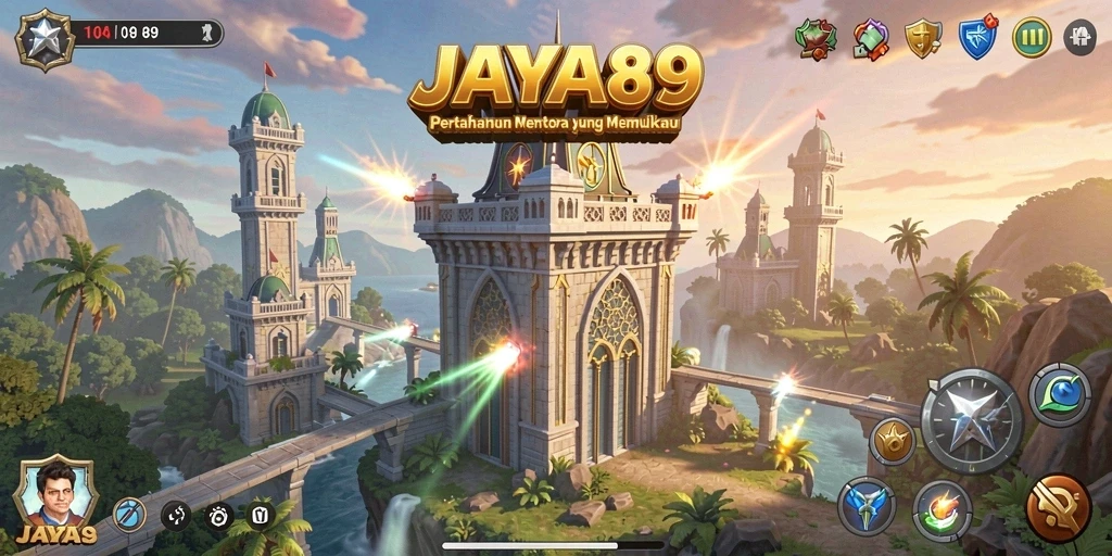 Screenshot utama JAYA89 menampilkan grafis menawan dari gameplay Tower Defense.