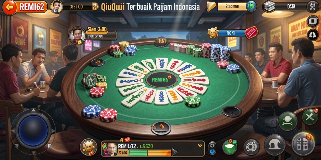 Screenshot gameplay <strong>REMI62</strong> menampilkan suasana seru saat bermain QiuQiu.