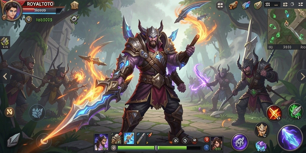 Screenshot gameplay <strong>ROYALTOTO</strong> yang menampilkan pertempuran epik di dunia MMORPG.