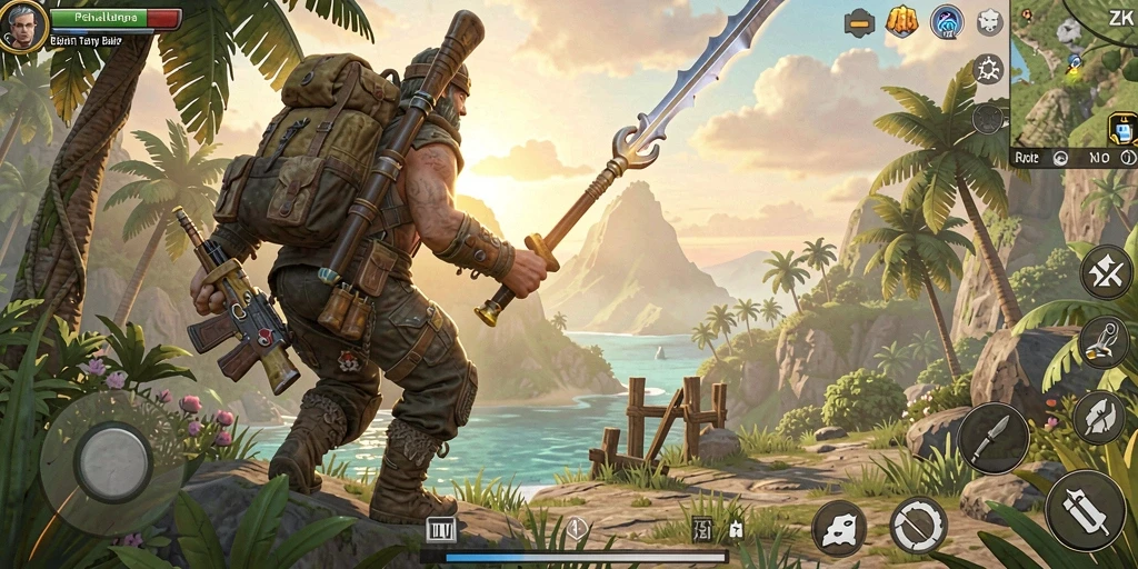 Screenshot gameplay ZK7 menampilkan dunia terbuka yang menakjubkan.